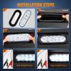 Nilight Trailer Tail Light 2PCS 5.9Inch Teardrop 35 LED White Chrome Bezel Marker Clearance Reverse Backup Running Taillight IP67 Waterproof for Trailer Truck Pickup Camper RV(Red/White/Amber 6Pcs)