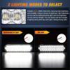 Nilight Trailer Tail Light 2PCS 5.9Inch Teardrop 35 LED White Chrome Bezel Marker Clearance Reverse Backup Running Taillight IP67 Waterproof for Trailer Truck Pickup Camper RV(7.5Inch White 2Pcs)