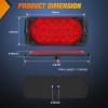 Nilight Trailer Tail Light 2PCS 5.9Inch Teardrop 35 LED White Chrome Bezel Marker Clearance Reverse Backup Running Taillight IP67 Waterproof for Trailer Truck Pickup Camper RV(4.4Inch Red 2Pcs)