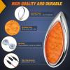 Nilight Trailer Tail Light 2PCS 5.9Inch Teardrop 35 LED White Chrome Bezel Marker Clearance Reverse Backup Running Taillight IP67 Waterproof for Trailer Truck Pickup Camper RV(5.9Inch Amber 2Pcs)