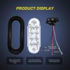 Nilight Trailer Tail Light 2PCS 5.9Inch Teardrop 35 LED White Chrome Bezel Marker Clearance Reverse Backup Running Taillight IP67 Waterproof for Trailer Truck Pickup Camper RV(White)