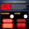 Nilight Trailer Tail Light 2PCS 5.9Inch Teardrop 35 LED White Chrome Bezel Marker Clearance Reverse Backup Running Taillight IP67 Waterproof for Trailer Truck Pickup Camper RV(5.5Inch Red 2Pcs)