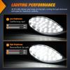 Nilight Trailer Tail Light 2PCS 5.9Inch Teardrop 35 LED White Chrome Bezel Marker Clearance Reverse Backup Running Taillight IP67 Waterproof for Trailer Truck Pickup Camper RV(5.9Inch White 2Pcs)