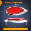 Nilight Trailer Tail Light 2PCS 5.9Inch Teardrop 35 LED White Chrome Bezel Marker Clearance Reverse Backup Running Taillight IP67 Waterproof for Trailer Truck Pickup Camper RV(5.9Inch Red 2Pcs)