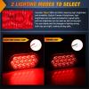 Nilight Trailer Tail Light 2PCS 5.9Inch Teardrop 35 LED White Chrome Bezel Marker Clearance Reverse Backup Running Taillight IP67 Waterproof for Trailer Truck Pickup Camper RV(4.4Inch Red 2Pcs)