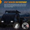 Nilight Trailer Tail Light 2PCS 5.9Inch Teardrop 35 LED White Chrome Bezel Marker Clearance Reverse Backup Running Taillight IP67 Waterproof for Trailer Truck Pickup Camper RV(4.4Inch White 2Pcs)
