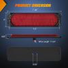 Nilight Trailer Tail Light 2PCS 5.9Inch Teardrop 35 LED White Chrome Bezel Marker Clearance Reverse Backup Running Taillight IP67 Waterproof for Trailer Truck Pickup Camper RV(7.5Inch Red 2Pcs)