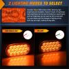Nilight Trailer Tail Light 2PCS 5.9Inch Teardrop 35 LED White Chrome Bezel Marker Clearance Reverse Backup Running Taillight IP67 Waterproof for Trailer Truck Pickup Camper RV(4.4Inch Amber 2Pcs)