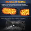 Nilight Trailer Tail Light 2PCS 5.9Inch Teardrop 35 LED White Chrome Bezel Marker Clearance Reverse Backup Running Taillight IP67 Waterproof for Trailer Truck Pickup Camper RV(5.5Inch Amber 2Pcs)