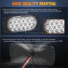 Nilight Trailer Tail Light 2PCS 5.9Inch Teardrop 35 LED White Chrome Bezel Marker Clearance Reverse Backup Running Taillight IP67 Waterproof for Trailer Truck Pickup Camper RV(4.4Inch White 2Pcs)