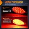 Nilight Trailer Tail Light 2PCS 5.9Inch Teardrop 35 LED White Chrome Bezel Marker Clearance Reverse Backup Running Taillight IP67 Waterproof for Trailer Truck Pickup Camper RV(5.9Inch Red 2Pcs)