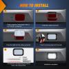 Nilight Trailer Tail Light 2PCS 6Inch Oval 23 LED Red White Chrome Frame Marker Clearance Stop Brake Reverse Backup Running Taillight IP67 Waterproof for Trailer Truck Pickup Camper RV(2Pcs White 10Led Lights 5x3Inch)