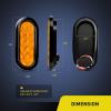 Nilight Trailer Tail Light 2PCS 6Inch Oval 23 LED Red White Chrome Frame Marker Clearance Stop Brake Reverse Backup Running Taillight IP67 Waterproof for Trailer Truck Pickup Camper RV(2Pcs Amber 10Led Lights)