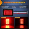 Nilight Trailer Tail Light 2PCS 6Inch Oval 23 LED Red White Chrome Frame Marker Clearance Stop Brake Reverse Backup Running Taillight IP67 Waterproof for Trailer Truck Pickup Camper RV(6Pcs Red/White 24Led Lights 5x3Inch)