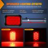 Nilight Trailer Tail Light 2PCS 6Inch Oval 23 LED Red White Chrome Frame Marker Clearance Stop Brake Reverse Backup Running Taillight IP67 Waterproof for Trailer Truck Pickup Camper RV(2Pcs Red 10Led Lights 5x3Inch)