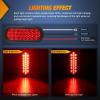 Nilight Trailer Tail Light 2PCS 6Inch Oval 23 LED Red White Chrome Frame Marker Clearance Stop Brake Reverse Backup Running Taillight IP67 Waterproof for Trailer Truck Pickup Camper RV(2Pcs Red 24Led Lights)
