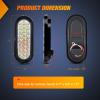 Nilight Trailer Tail Light 2PCS 6Inch Oval 23 LED Red White Chrome Frame Marker Clearance Stop Brake Reverse Backup Running Taillight IP67 Waterproof for Trailer Truck Pickup Camper RV(2Pcs Amber White 24Led Strobe Lights)