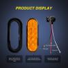 Nilight Trailer Tail Light 2PCS 6Inch Oval 23 LED Red White Chrome Frame Marker Clearance Stop Brake Reverse Backup Running Taillight IP67 Waterproof for Trailer Truck Pickup Camper RV(2Pcs Amber 10Led Lights)