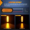 Nilight Trailer Tail Light 2PCS 6Inch Oval 23 LED Red White Chrome Frame Marker Clearance Stop Brake Reverse Backup Running Taillight IP67 Waterproof for Trailer Truck Pickup Camper RV(2Pcs Amber 24Led Lights)