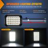 Nilight Trailer Tail Light 2PCS 6Inch Oval 23 LED Red White Chrome Frame Marker Clearance Stop Brake Reverse Backup Running Taillight IP67 Waterproof for Trailer Truck Pickup Camper RV(2Pcs White 24Led Lights 5x3Inch)