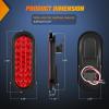 Nilight Trailer Tail Light 2PCS 6Inch Oval 23 LED Red White Chrome Frame Marker Clearance Stop Brake Reverse Backup Running Taillight IP67 Waterproof for Trailer Truck Pickup Camper RV(2Pcs Red 24Led Lights)