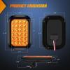 Nilight Trailer Tail Light 2PCS 6Inch Oval 23 LED Red White Chrome Frame Marker Clearance Stop Brake Reverse Backup Running Taillight IP67 Waterproof for Trailer Truck Pickup Camper RV(2Pcs Amber 24Led Lights 5x3Inch)
