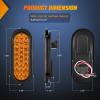 Nilight Trailer Tail Light 2PCS 6Inch Oval 23 LED Red White Chrome Frame Marker Clearance Stop Brake Reverse Backup Running Taillight IP67 Waterproof for Trailer Truck Pickup Camper RV(2Pcs Amber 24Led Lights)