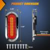 Nilight Trailer Tail Light 2PCS 6Inch Oval 23 LED Red White Chrome Frame Marker Clearance Stop Brake Reverse Backup Running Taillight IP67 Waterproof for Trailer Truck Pickup Camper RV(2Pcs Red Amber Screws 23Led Lights)