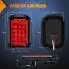 Nilight Trailer Tail Light 2PCS 6Inch Oval 23 LED Red White Chrome Frame Marker Clearance Stop Brake Reverse Backup Running Taillight IP67 Waterproof for Trailer Truck Pickup Camper RV(4Pcs Red 24Led Lights 5x3Inch)