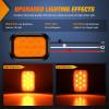 Nilight Trailer Tail Light 2PCS 6Inch Oval 23 LED Red White Chrome Frame Marker Clearance Stop Brake Reverse Backup Running Taillight IP67 Waterproof for Trailer Truck Pickup Camper RV(2Pcs Amber 10Led Lights 5x3Inch)
