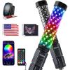 Nilight 1PC 4FT Spiral RGB Led Whip Light with Spring Base Chasing Light RF Remote Control Lighted Antenna Whips for Can-Am ATV UTV RZR Polaris Dune Buggy Offroad Truck, 2 Years Warranty(RGB Fat-Remote APP Control)