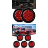 Nilight 2PCS 4Inch Round Red LED Trailer Tail Lights with 5PCS 4 LED Round Trailer LED Marker Clearance Light for Truck RV Car Bus Trailer Van Caravan Boat, 2 Years Warranty