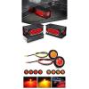 Nilight 2PCS Steel Trailer Light Boxes Housing Kit w/6Inch Oval LED Trailer Tail Lights 2Inch Round LED Side Marker Lights with 10PCS 3/4 Inch Round Mini LED Clearance Light, 2 Years Warranty