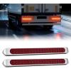 Nilight LED Tail Light 2PCS 17 Inch 40LED Red Running Tail Stop Brake Lights w/Chrome Bezel Waterproof Surface Mount for 12V Towing Trailer Truck RV Camper Boat(2Pcs 17″ Red 40LED w/chrome bezel)