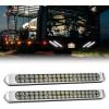 Nilight LED Tail Light 2PCS 17 Inch 40LED Red Running Tail Stop Brake Lights w/Chrome Bezel Waterproof Surface Mount for 12V Towing Trailer Truck RV Camper Boat(2Pcs 17″ White 40LED w/chrome bezel)