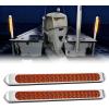 Nilight LED Tail Light 2PCS 17 Inch 40LED Red Running Tail Stop Brake Lights w/Chrome Bezel Waterproof Surface Mount for 12V Towing Trailer Truck RV Camper Boat(2Pcs 17″ Amber 40LED w/chrome bezel)