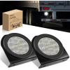 Nilight Trailer Tail Light 2PCS 4Inch Round 16 LED Red Amber Chrome Frame Marker Clearance Stop Brake Turn Signal Running Taillight IP67 Waterproof for Trailer Truck Pickup Camper RV(White + Brackets 2pcs)