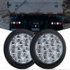 Nilight Trailer Tail Light 2PCS 4Inch Round 16 LED Red Amber Chrome Frame Marker Clearance Stop Brake Turn Signal Running Taillight IP67 Waterproof for Trailer Truck Pickup Camper RV(White 2pcs)