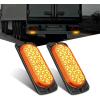Nilight Trailer Tail Light 2PCS 5.9Inch Teardrop 35 LED White Chrome Bezel Marker Clearance Reverse Backup Running Taillight IP67 Waterproof for Trailer Truck Pickup Camper RV(5.5Inch Amber 2Pcs)