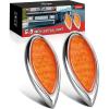 Nilight Trailer Tail Light 2PCS 5.9Inch Teardrop 35 LED White Chrome Bezel Marker Clearance Reverse Backup Running Taillight IP67 Waterproof for Trailer Truck Pickup Camper RV(5.9Inch Amber 2Pcs)