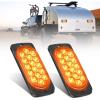 Nilight Trailer Tail Light 2PCS 5.9Inch Teardrop 35 LED White Chrome Bezel Marker Clearance Reverse Backup Running Taillight IP67 Waterproof for Trailer Truck Pickup Camper RV(4.4Inch Amber 2Pcs)