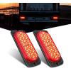 Nilight Trailer Tail Light 2PCS 5.9Inch Teardrop 35 LED White Chrome Bezel Marker Clearance Reverse Backup Running Taillight IP67 Waterproof for Trailer Truck Pickup Camper RV(5.5Inch Red 2Pcs)