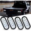 Nilight Trailer Tail Light 2PCS 5.9Inch Teardrop 35 LED White Chrome Bezel Marker Clearance Reverse Backup Running Taillight IP67 Waterproof for Trailer Truck Pickup Camper RV(White)