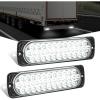 Nilight Trailer Tail Light 2PCS 5.9Inch Teardrop 35 LED White Chrome Bezel Marker Clearance Reverse Backup Running Taillight IP67 Waterproof for Trailer Truck Pickup Camper RV(7.5Inch White 2Pcs)