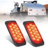 Nilight Trailer Tail Light 2PCS 5.9Inch Teardrop 35 LED White Chrome Bezel Marker Clearance Reverse Backup Running Taillight IP67 Waterproof for Trailer Truck Pickup Camper RV(4.4Inch Red 2Pcs)