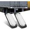 Nilight Trailer Tail Light 2PCS 5.9Inch Teardrop 35 LED White Chrome Bezel Marker Clearance Reverse Backup Running Taillight IP67 Waterproof for Trailer Truck Pickup Camper RV(5.5Inch White 2Pcs)