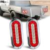 Nilight Trailer Tail Light 2PCS 6Inch Oval 23 LED Red White Chrome Frame Marker Clearance Stop Brake Reverse Backup Running Taillight IP67 Waterproof for Trailer Truck Pickup Camper RV(2Pcs Red White Screws 23Led Lights)