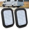 Nilight Trailer Tail Light 2PCS 6Inch Oval 23 LED Red White Chrome Frame Marker Clearance Stop Brake Reverse Backup Running Taillight IP67 Waterproof for Trailer Truck Pickup Camper RV(2Pcs White 10Led Lights 5x3Inch)