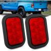 2Pcs Red 10Led Lights 5x3Inch