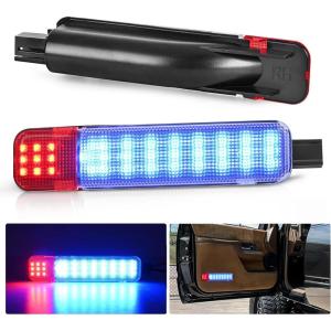 Nilight 2PCS LED Interior Door Panel Light Courtesy Warning Lights Blue Red Plug and Play Compatible with Chevy GMC C/K Silverado Sierra 1500 2500 3500 HD Suburban Cadillac Escalade Hummer H2(Red/Blue)